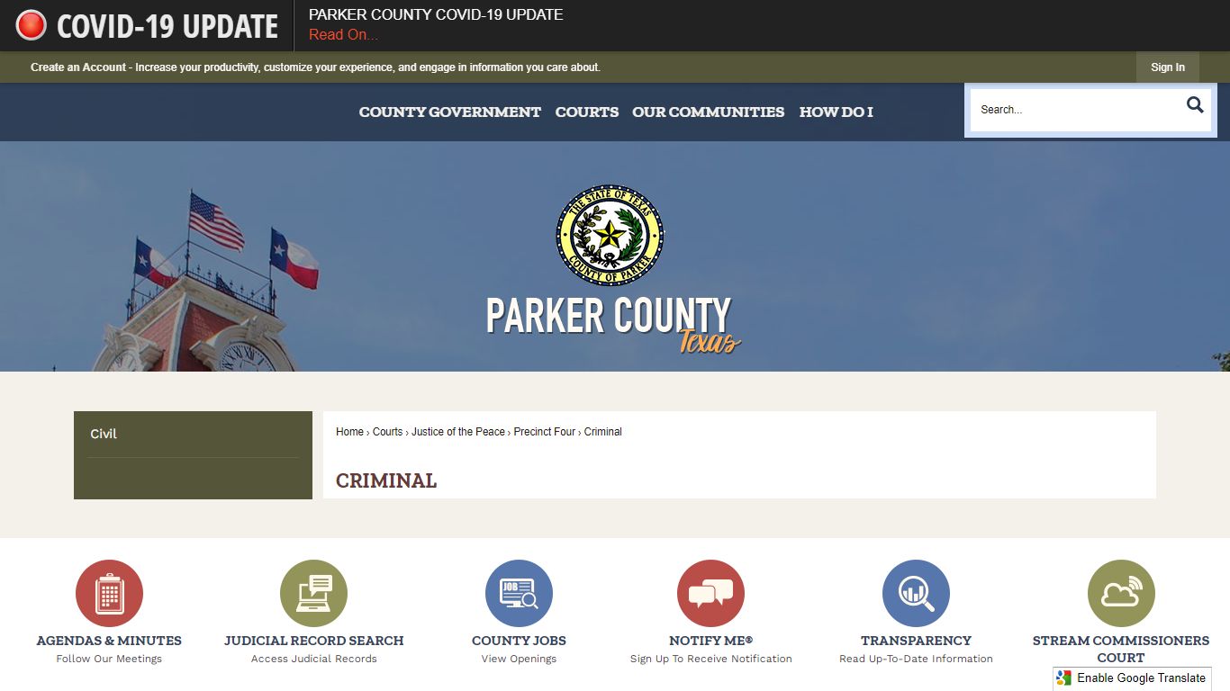 Criminal | Parker County, TX - Official Website