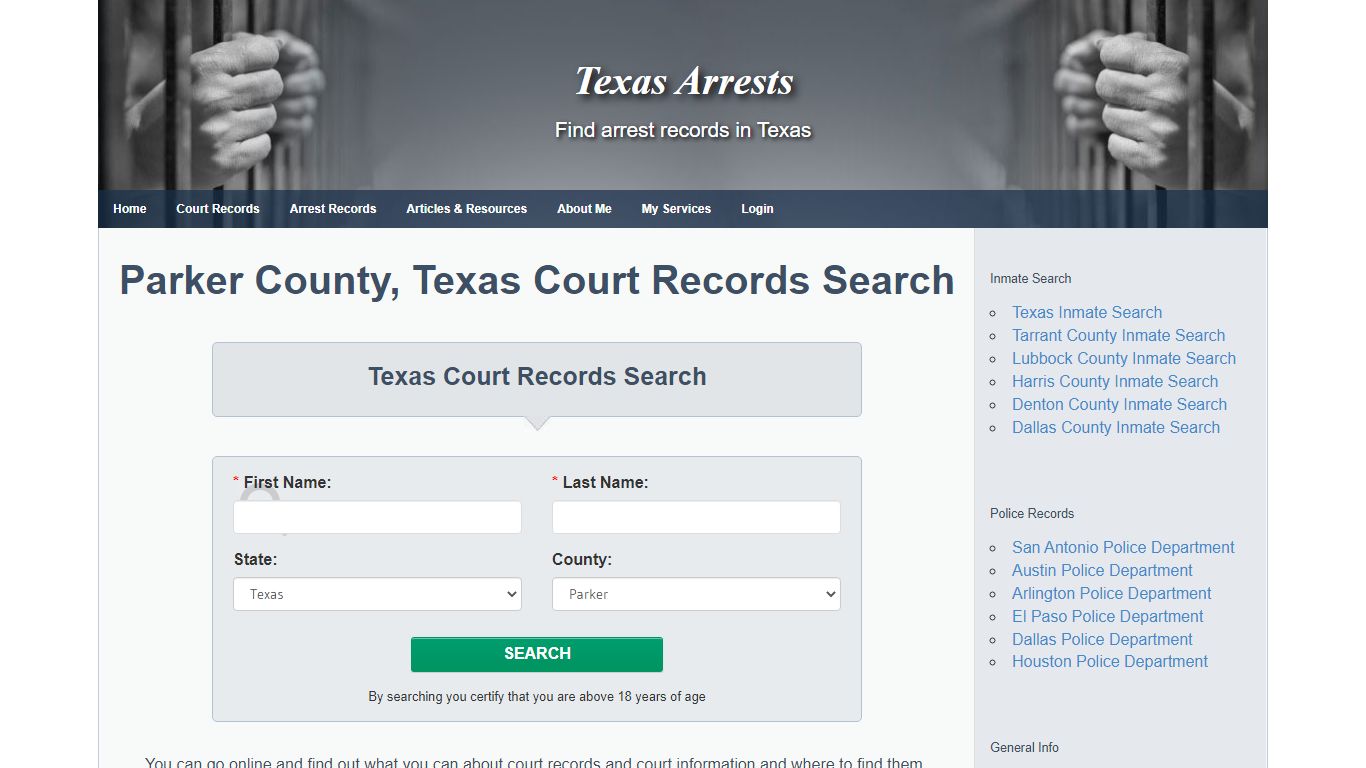 Parker County, Texas Court Records Search - Texas Arrests